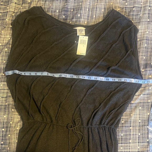 MAX STUDIO Cap Sleeve Drop Waist Knit Tunic Dress Gray Size L - Picture 6 of 8